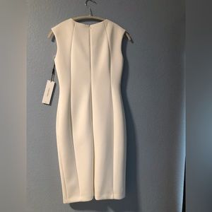 Calvin Klein ivory dress with gold hardware. Brand new!